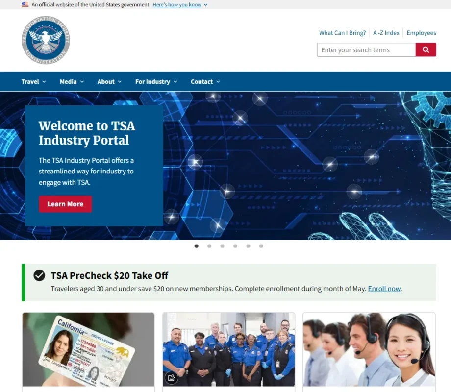TSA airport security checkpoint showing carry-on liquid and water bottle screening rules